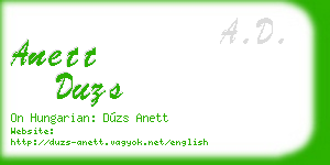 anett duzs business card